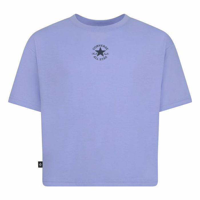 Child's Short Sleeve T-Shirt Converse Chuck Patch Boxy Violet