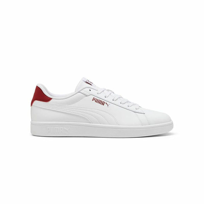 Zapatillas Casual Hombre Puma Smash 3.0 L Blanco Rojo