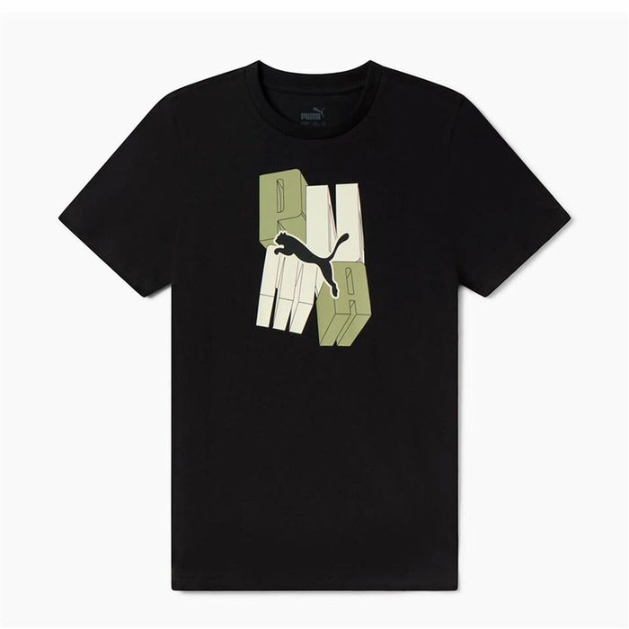 Camiseta de Manga Corta Infantil Puma Essentials+ Graphic Negro