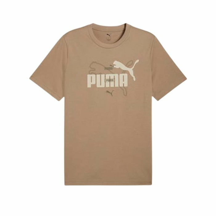 Camiseta de Manga Corta Hombre Puma Essentials Logo Lab Summer Marrón claro