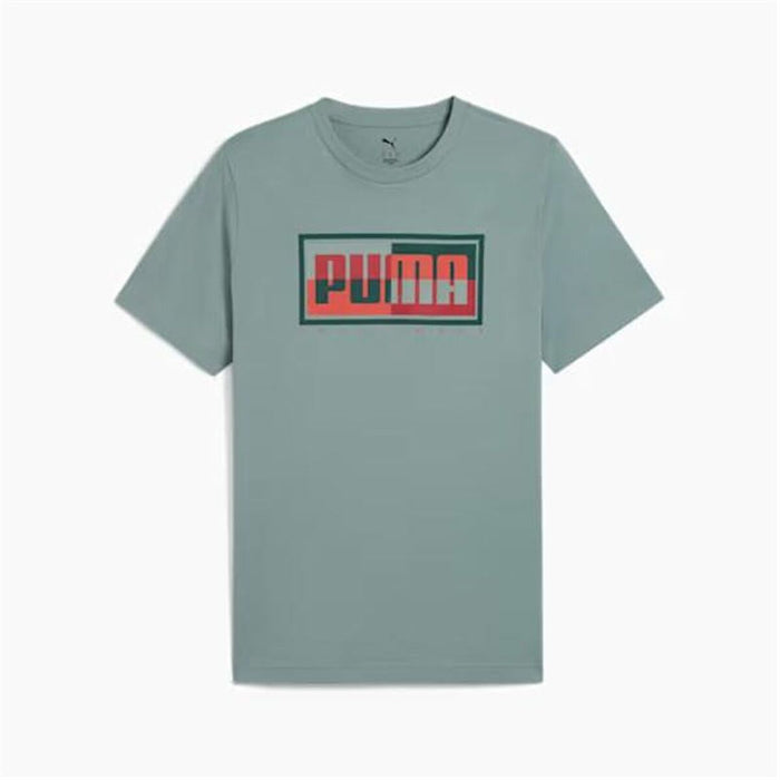 Men’s Short Sleeve T-Shirt Puma Graphics Blue Green