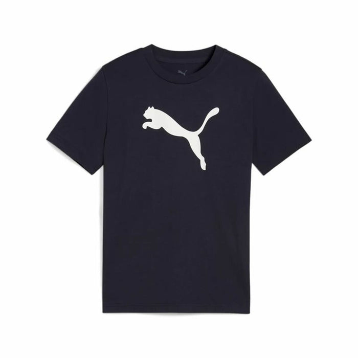 Child's Short Sleeve T-Shirt Puma Essentials Cat Navy Blue