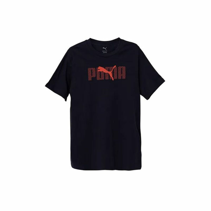 Child's Short Sleeve T-Shirt Puma Essentials Logo Lab B Navy Blue