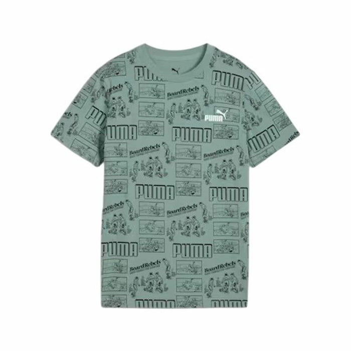 Child's Short Sleeve T-Shirt Puma Puma Mid90S Aop Tee B Blue Green