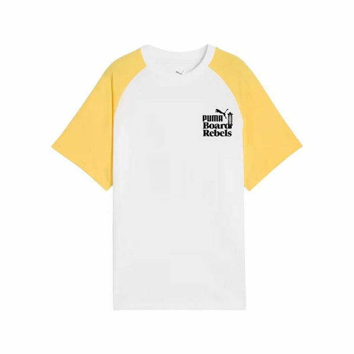 Child's Short Sleeve T-Shirt Puma Mid90S Graphic Tee I White Golden