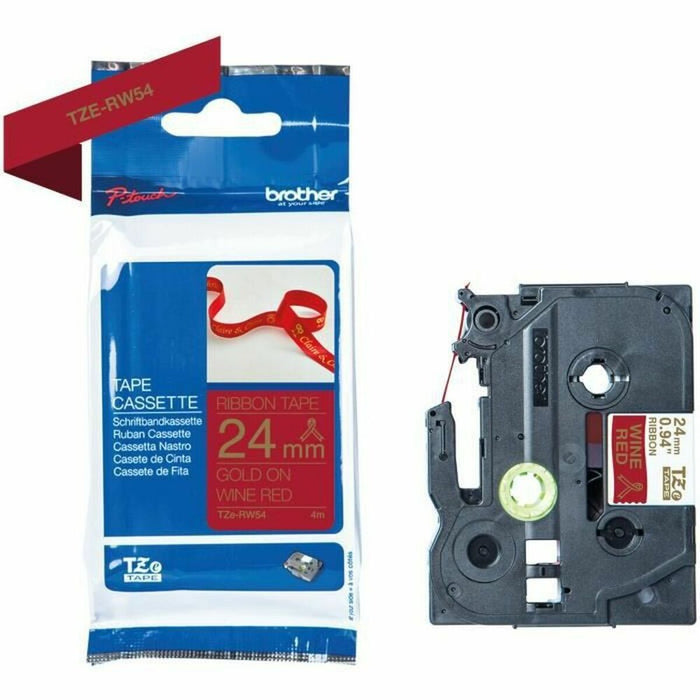 Laminated Tape for Labelling Machines Brother TZE-RW54 Red