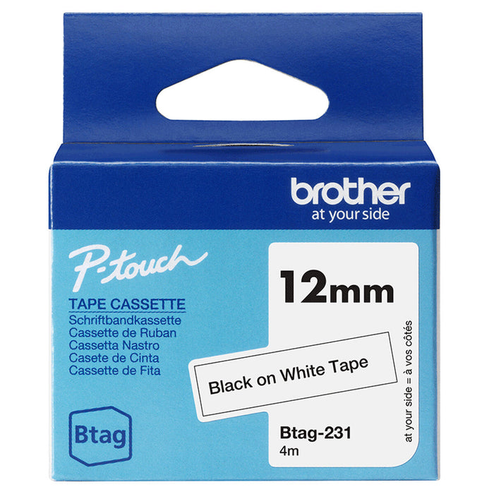 Adhesive Tape Brother BTAG-231 Black/White
