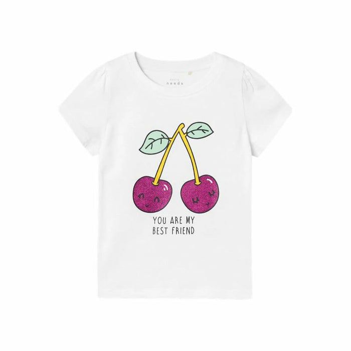 Child's Short Sleeve T-Shirt Name It Nmfvibeke Capsl White