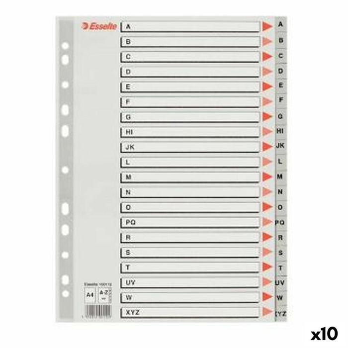 Separadores Esselte A-Z Abecedario Gris A4 (10 Unidades)