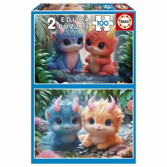 Puzzle Educa Adorable Monsters 100 Piezas (2 Unidades)
