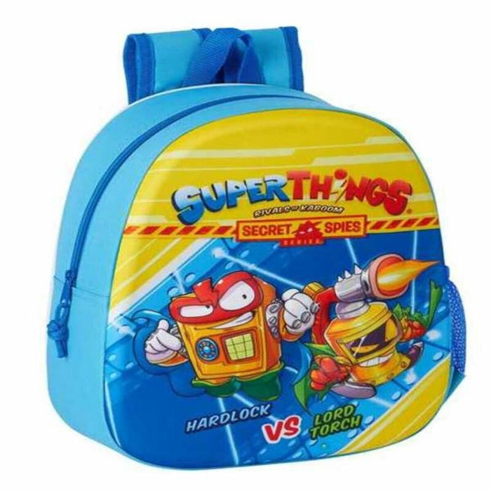 3D School Bag SuperThings Light Blue 27 x 32 x 10 cm