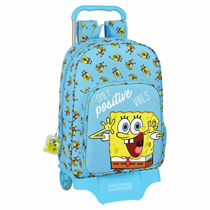 School Rucksack with Wheels Spongebob Positive Vibes