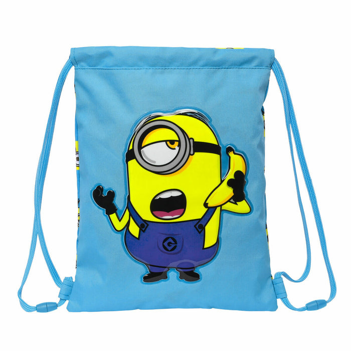 Backpack with Strings Minions Blue 35 x 1 x 40 cm