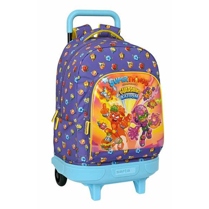 School Rucksack with Wheels SuperThings Guardians of Kazoom Yellow Purple 33 x 45 x 22 cm