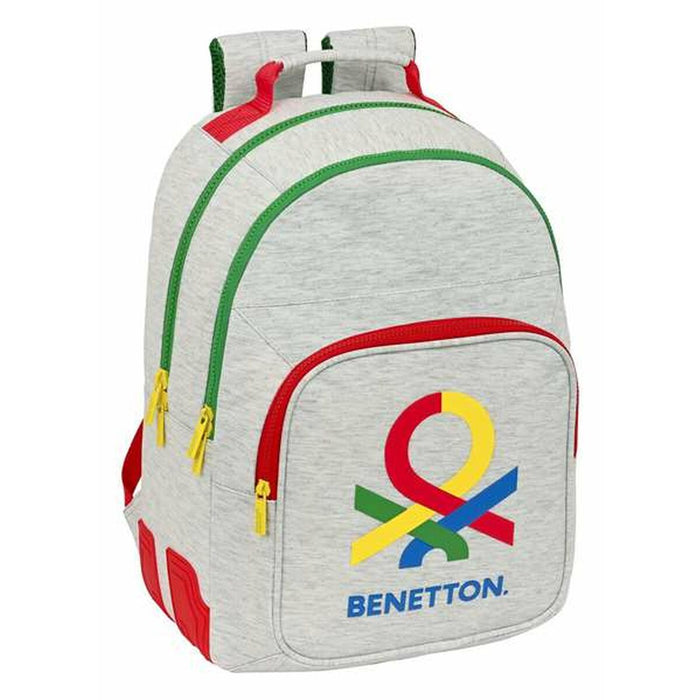 School Bag Benetton Pop Grey 32 x 42 x 15 cm