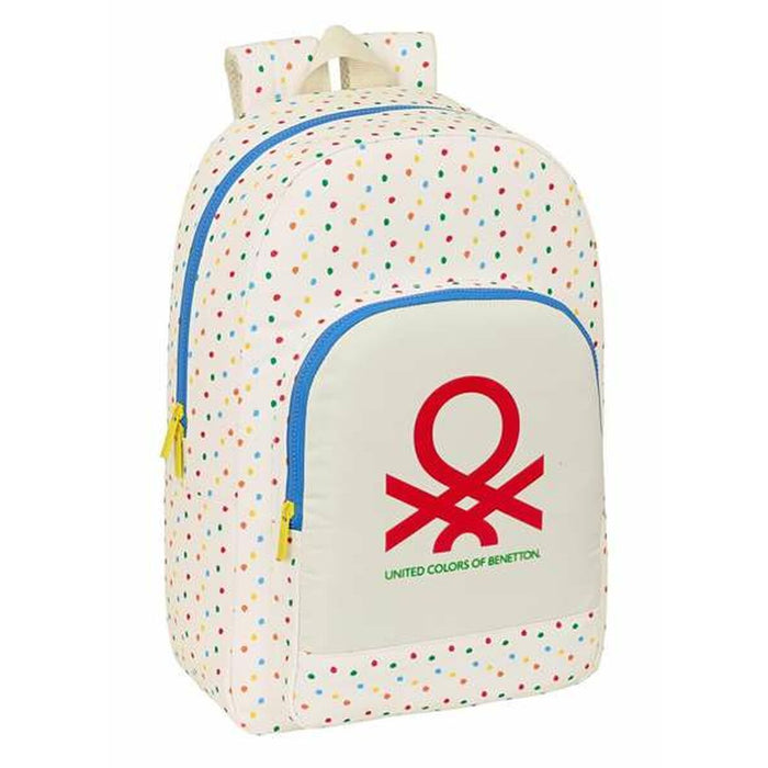 School Bag Benetton Topitos Beige 30 x 46 x 14 cm
