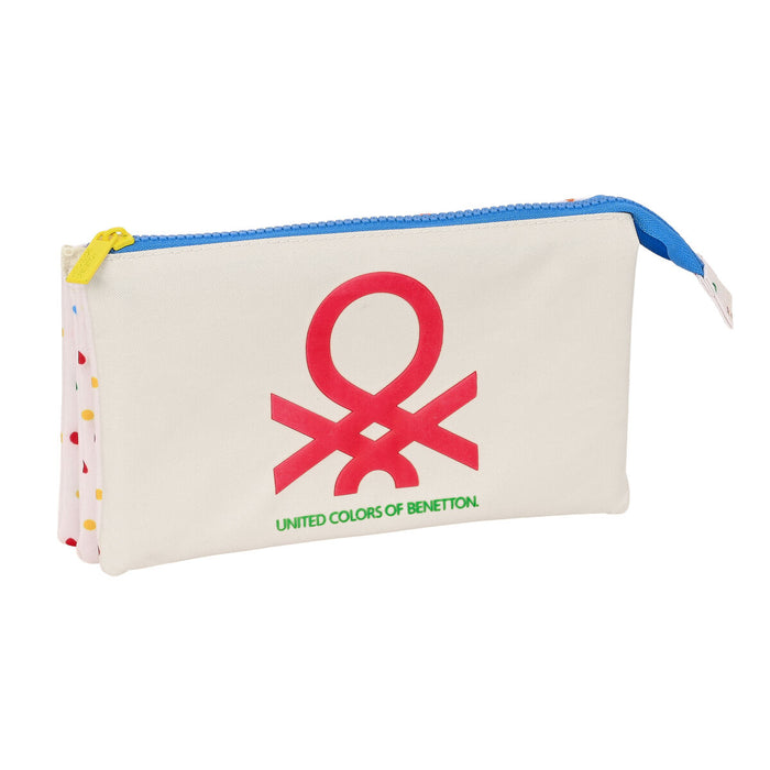 Triple Carry-all Benetton Topitos White Natural 22 x 12 x 3 cm