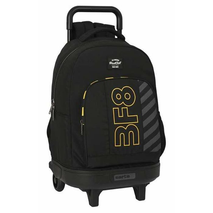School Rucksack with Wheels BlackFit8 Zone Black 33 x 45 x 22 cm