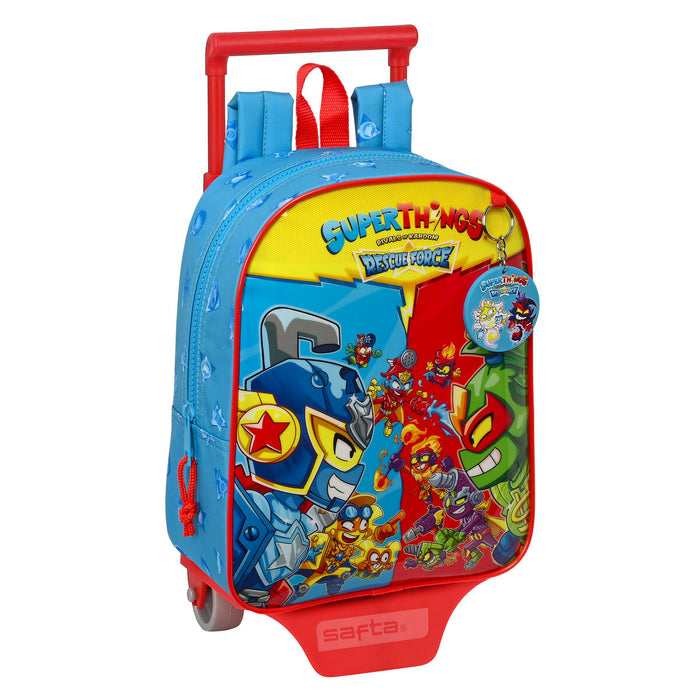 School Rucksack with Wheels SuperThings Rescue Force Blue 22 x 27 x 10 cm