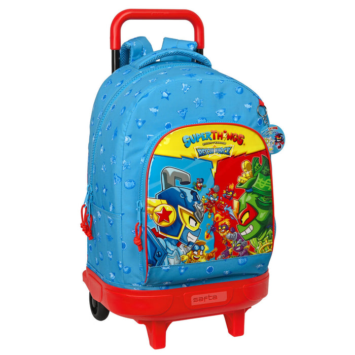 School Rucksack with Wheels SuperThings Rescue Force Blue 33 X 45 X 22 cm
