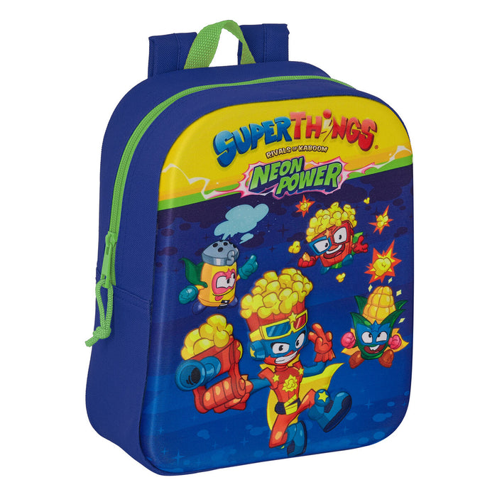 3D School Bag SuperThings Blue Multicolour 22 x 27 x 10 cm