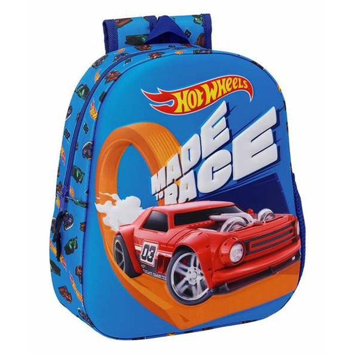 Mochila Infantil 3D Hot Wheels Azul 27 x 33 x 10 cm 3D