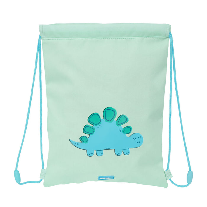 Bolsa Mochila con Cuerdas Safta Dino Verde 26 x 34 x 1 cm