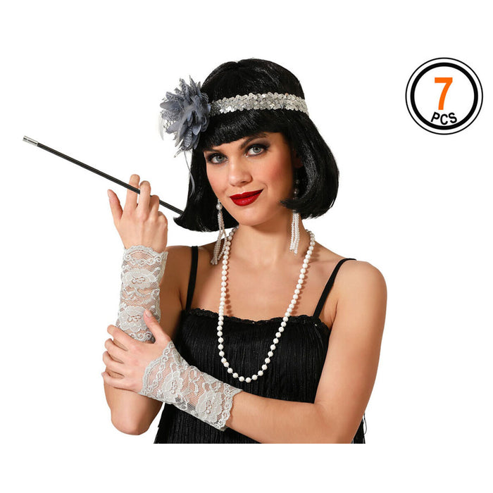 Set of Fancy Dress Accessories Cabaret Dancer 7 Pieces