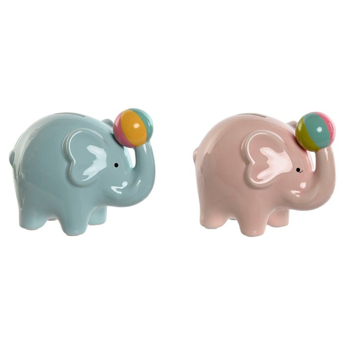 Money box Home ESPRIT Dolomite Elephant 17 x 11 x 14,5 cm (2 Units)