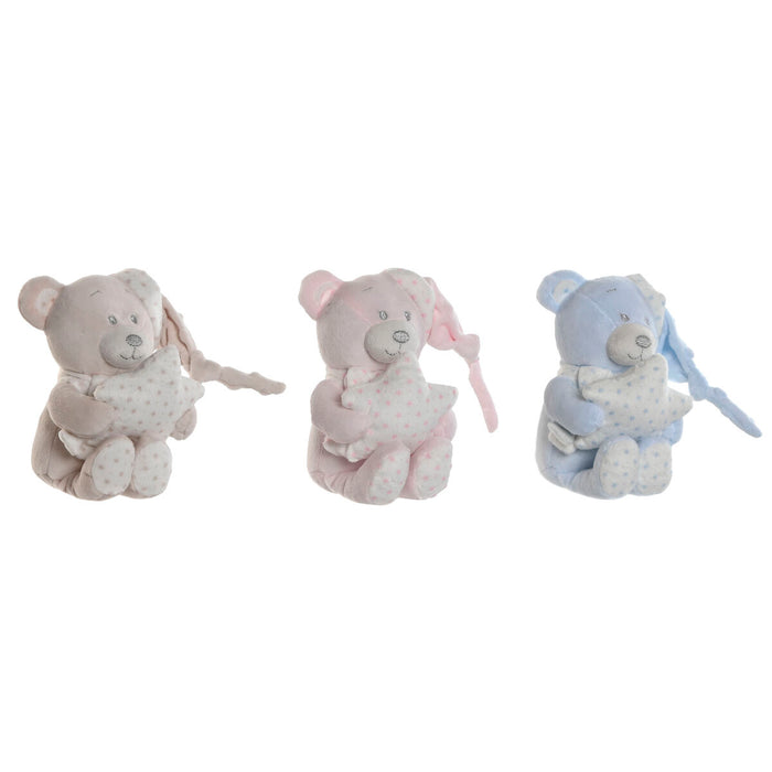 Fluffy toy Home ESPRIT Blue Beige Pink Polyester 20 x 10 x 15 cm (3 Units)