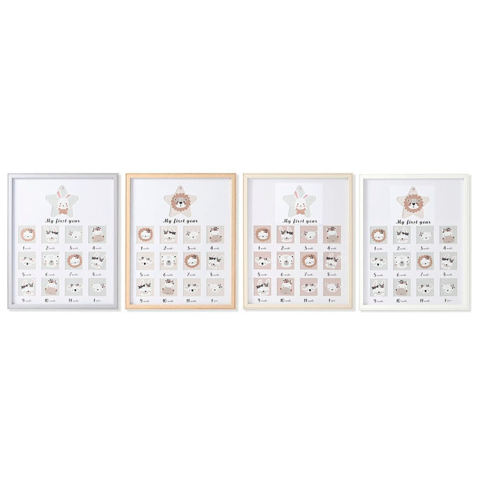Photo frame Home ESPRIT Crystal MDF Wood 40,5 x 2 x 49,5 cm (4 Units)