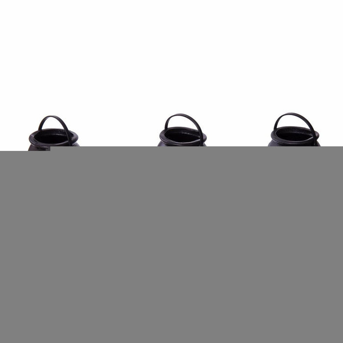 Halloween Decorations My Other Me Mini Cauldrons Black With handles (6 uds) (5 x 7 x 7 cm)