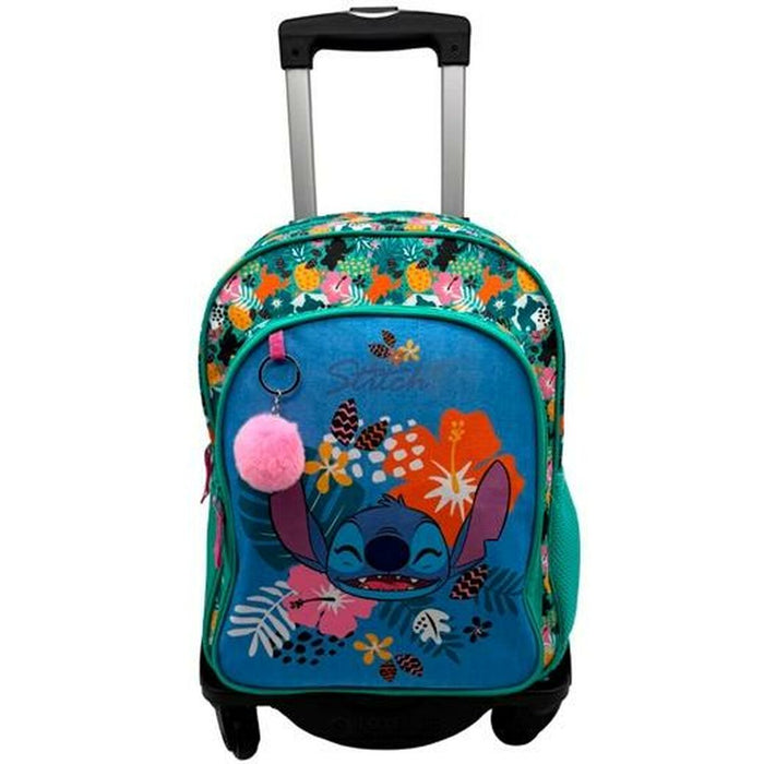 Mochila Escolar con Ruedas Stitch Tropical Multicolor 40 x 30 x 20 cm