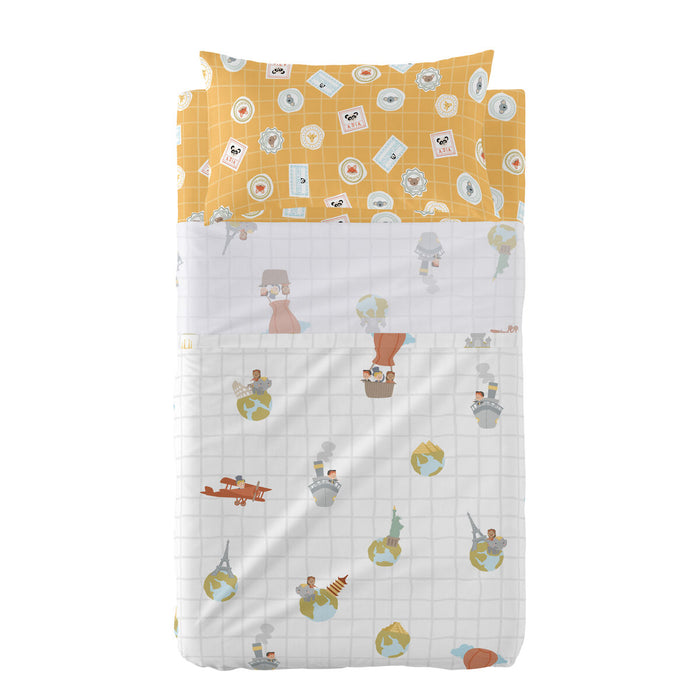 Bedding set HappyFriday Mr Fox World Trip Multicolour Baby Crib 2 Pieces