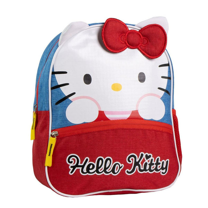 Mochila Escolar Hello Kitty Azul 27,5 x 3 x 33,5 cm