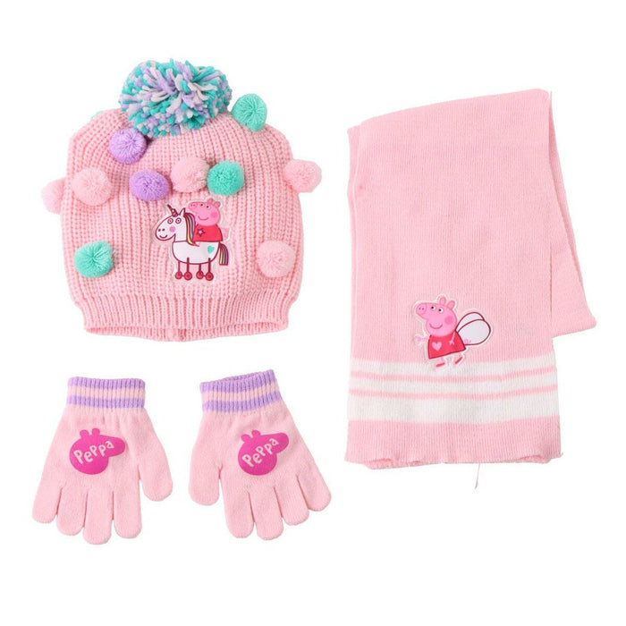 Hat & Gloves Peppa Pig Pink