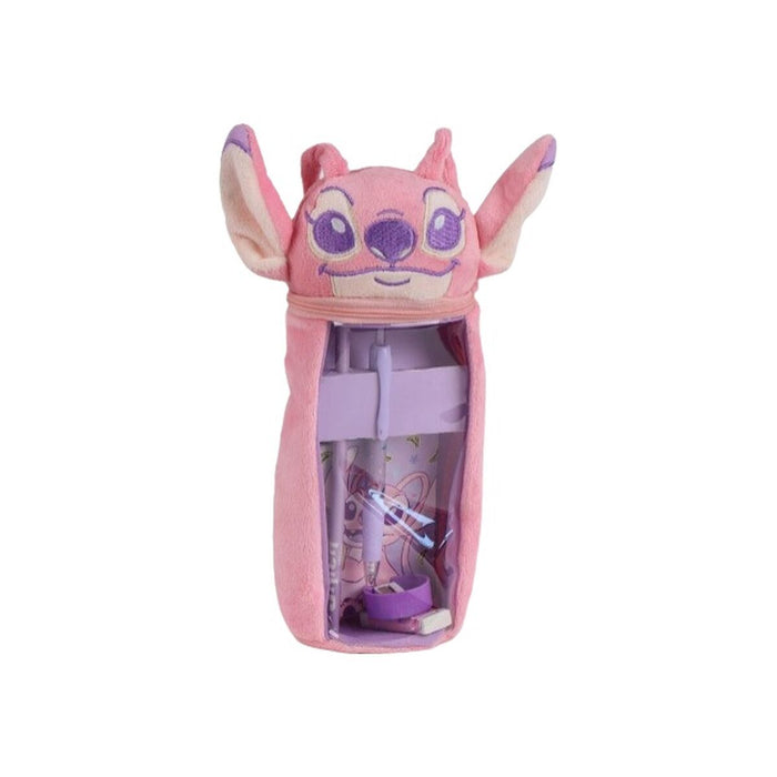 School Case with Accessories Stitch Pink