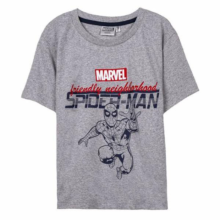 Child's Short Sleeve T-Shirt Spider-Man Grey 8 Years