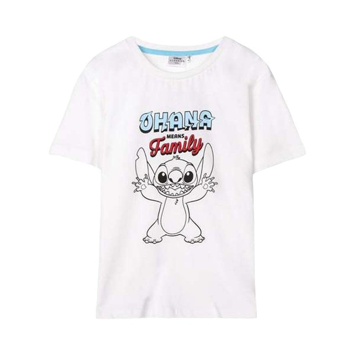 Child's Short Sleeve T-Shirt Stitch White
