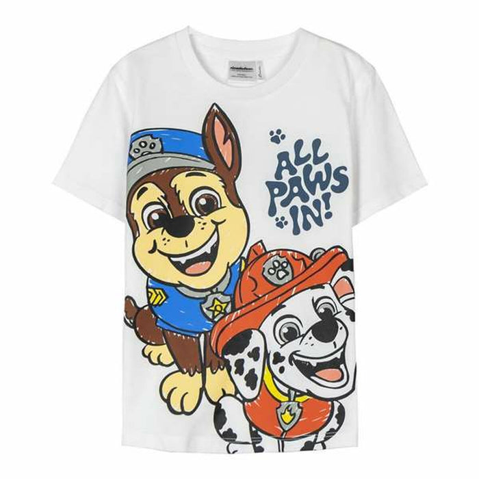 Child's Short Sleeve T-Shirt The Paw Patrol White 2 Years