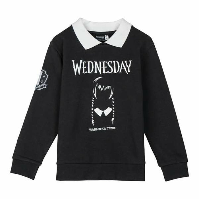 Hoodless Sweatshirt for Girls Wednesday Dark grey