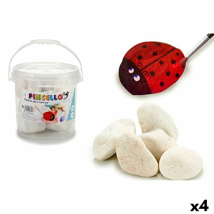 Set of Stones Pincello White 3 Kg 18 x 16 x 18 cm Handicrafts (4 Units)