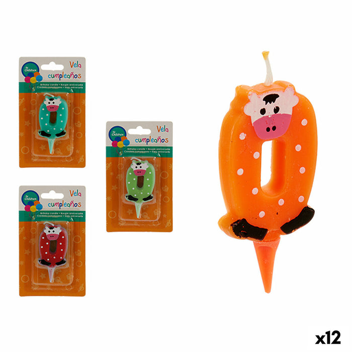 Vela CL14A022 CL14A022 Cumpleaños Animales Número 0 (12 Unidades)