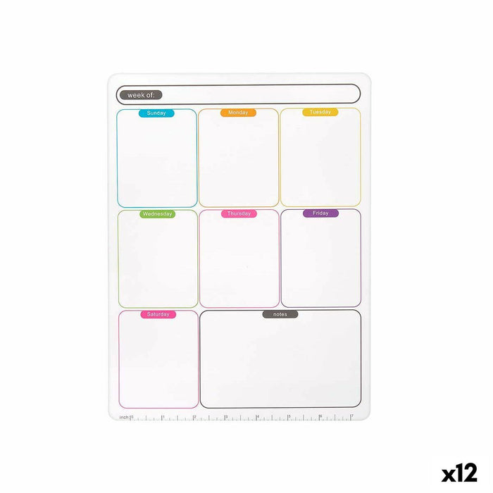 Weekly Planner Pincello 425 425 White A4 22 x 33 x 0,5 cm Magnet (12 Units)