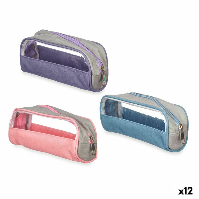 School Case Pincello 444 444 Blue Purple Pink Transparent 23 x 5,5 x 8 cm (12 Units)