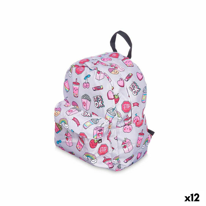 School Bag Pincello 585 585 Multicolour 28 x 12 x 22 cm 22 x 28 x 12 cm Rainbow (12 Units)