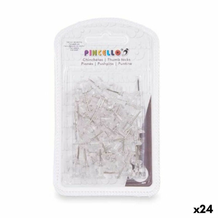Chinchetas Pincello 394 394 Transparente Metal Plástico (24 Unidades)