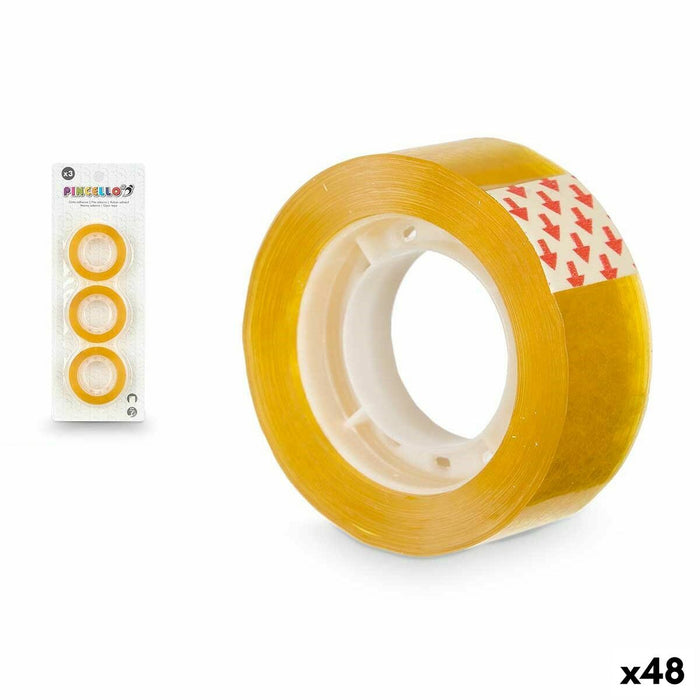 Cinta Adhesiva Pincello 618 618 Amarillo 8,5 x 23 x 2 cm 2,7 x 40 x 1,8 cm Set 3 Piezas (48 Unidades)