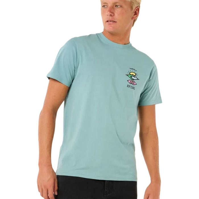 Camiseta de Manga Corta Hombre Rip Curl Search Icon Tee Azul