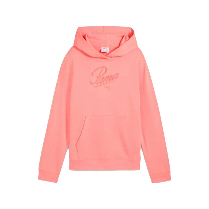 Hooded Sweatshirt for Girls Puma Puma Essentials Script Pink Coral